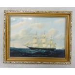 Framed Wedgwood Clipper Ship Plaque Dashing Wave, frame size 23 x 30cm