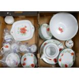 A collection of Royal Worcester Poppy paterned Tea & Dinnerware including, teapot, dinner plates,