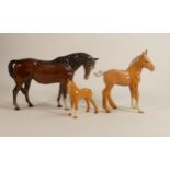 Beswick Large Palomino Shire Foal similar foal & damaged mare(3)