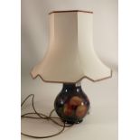 Large Moorcroft Finch & Berry patterned lamp base, height with shade 55cm