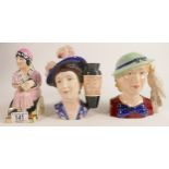 Kevin Francis / Peggy Davies Limited Edition Character Jugs Young Peggy Davies, Hannah Barlow &