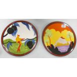 Wedgwood Limited Edition Centenary Clarice Cliff Wall Chargers in the Bird of Paradise & Etna