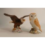 Beswick Bald Eagle 1018 & Barn Owl 1046(2)