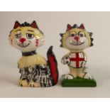 Lorna Bailey pair of cats Come on England and Shaggy