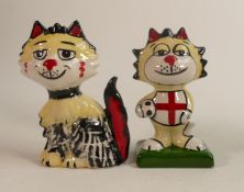 Lorna Bailey pair of cats Come on England and Shaggy