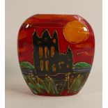 Anita Harris Whitby Abbey by Moonlight purse vase. Height 12cm, gold signed to base