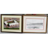 Two Framed Prints of the Stoke City Football Ground , Victoria & 365