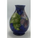 Moorcroft Anemone on Blue Ground Vase, height 9cm, Queen Mary sticker noted 19cm