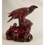 AHAP Stoke on Trent flambe type model of an eagle on rock,h26cm.