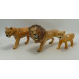 Beswick Lion Family 2089,1507 & 2098(3)