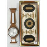 Cased House of Valentina Maritime Knot plaque & oak barometer(2)