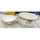 Royal Albert Large Old Country Rose Patterned Soup Tureen & Lady Carlyle patterned tureen, both