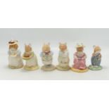 Royal Doulton Brambly Hedge Figures Mrs Saltapple, Mr Salt Apple, Poppy Eyebright, Mrs Apple, Mr