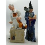 Royal Doulton Character Figures Wizard Hn2877 & Thanks Doc Hn2731, both seconds(2)