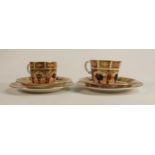 Royal Crown Derby Pottery Trios in 1128 pattern(2)
