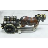 Large Potter & Wood Model of Dray Horse & Cart, length 60cm
