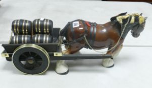 Large Potter & Wood Model of Dray Horse & Cart, length 60cm