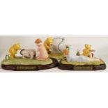 2 Royal Doulton Winnie the Pooh Limited Edition Tableaus Eeyore Loses a Tail & Summer's Day