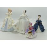 Royal Doulton lady figures to include Kate HN2789, Laura Hn2960, Monica Hn1467 & Debbie(4)
