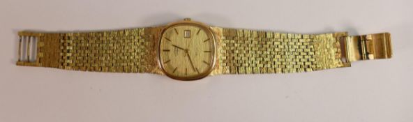 Rotary 1970s Gentlemans gold plated quartz date wristwatch, not working.