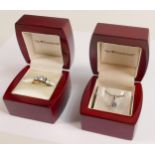 Two pieces of Tru Diamonds high quality jewellery, with unknown white metal settings. High quality