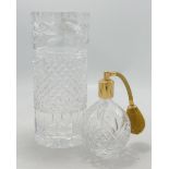 Quality Lead Crystal Glass Vase & Perfume Vaporiser, tallest 20cm(2)