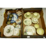 A mixed Collection of items to include Yellow Crown Staffordshire tea set, Keelings biscuit barrel &