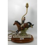 Resin Jumping Horse & Rider as Table Lamp