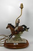 Resin Jumping Horse & Rider as Table Lamp