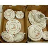 A collection of Royal Doulton Russet Glen patterned Tea & dinnerware to include plates, cake serving