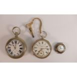 A collection of vintage pocket watches including silver English lever pocket watch (3)