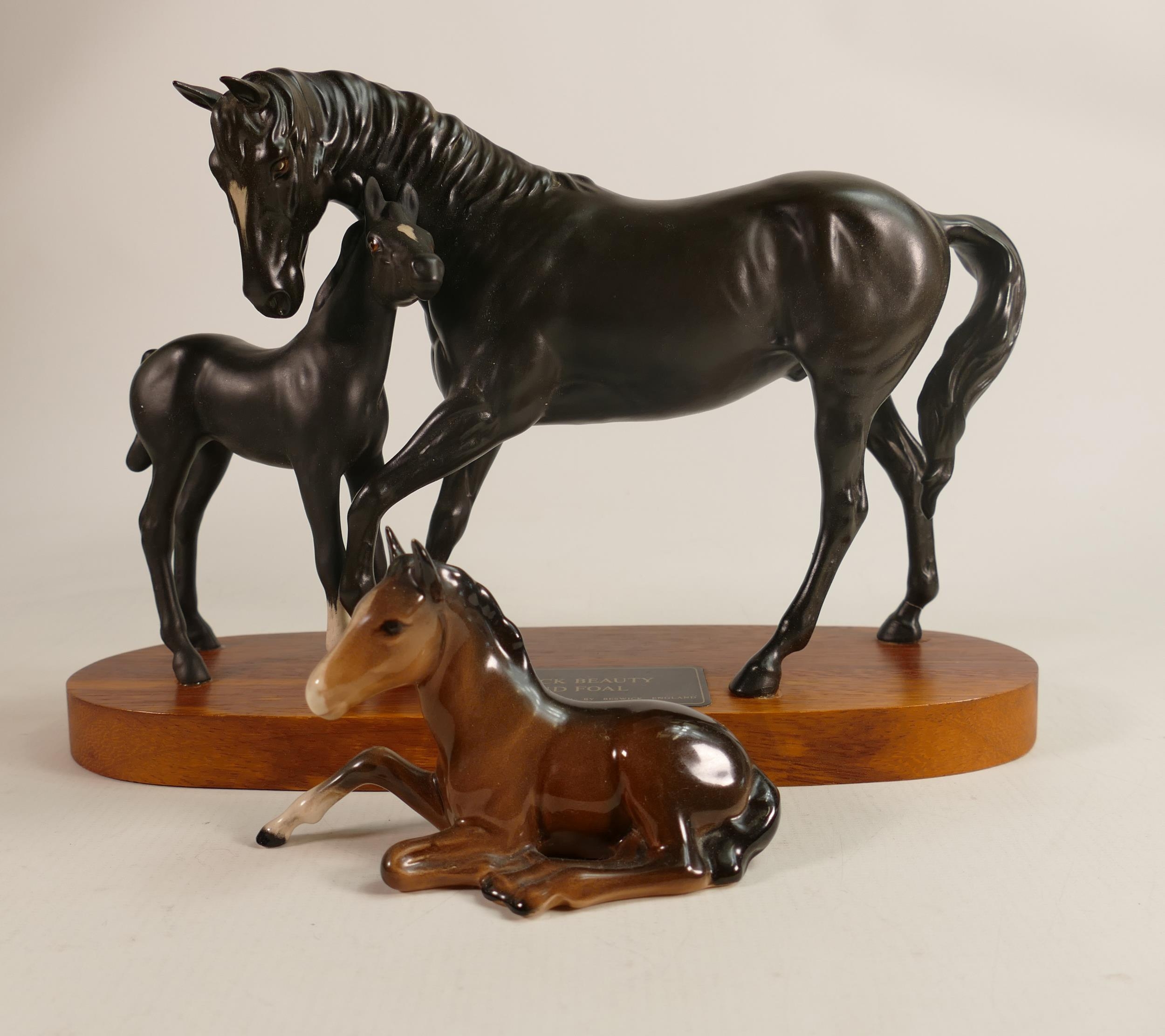 Beswick Black Beauty & Foal