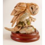 Coalport Limited Edition Figure of Barn Owl, height on plinth 25cm