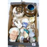 A mixed collection of items to include Large Royal Doulton character jug, Coalport Cottages,