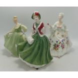 Royal Doulton Lady Figures Christmas Day 2000 HN4242, Diana HN2468 & seconds Fair Lady HN2193(3)