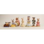 Royal Doulton Bunnykins figures to include Seaside, Father, Bridesmaid, Polly, Easter Parade, School