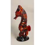 Anita Harris Seahorse figure. Height 30cm, gold signed to base