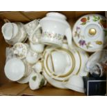 A mixed collection of items to include Royal Worcester & Coalport Gilded tea ware, evesham pattern