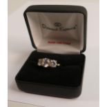 14ct hallmarked gold ring set three large CZ or similar stones, look just like diamonds, trading