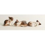 Royal Doulton Kittens to include Kitten Licking Paw HN2580, Kitten on Side HN2593 (3)