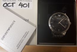 Emporio Armani Men's Quartz Stainless-Steel Strap ‘Dino’ Watch - AR1614 with Box and Manual (