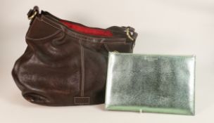 Aspinal of London evening clutch bag brand new in original box together with a large brown leather