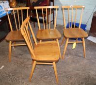 Set of 4 Ercol style dining chairs.