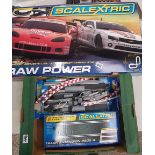 SCALEXTRIC C1308 Scalextric Raw Power Set together with quantity of track & Accessories
