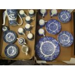 A collection of blue & white tea, coffee and dinner ware to include 15 piece coffee set Barratts old