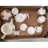 Royal Albert Old Country Roses Pattern to Include Large Teapot (lid a/f) tea cups and saucers,