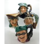 Royal Doulton Large Character Jugs to include Rip Van Winkle D6438, Long John Silver D6335, Dick