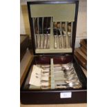 Arthur Price cased silver plated compact cutlery set.