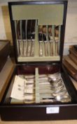 Arthur Price cased silver plated compact cutlery set.