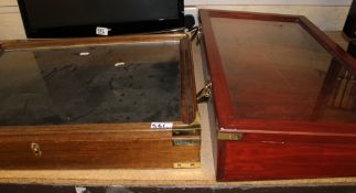Two brass bound wooden table-top display cabinets (2).